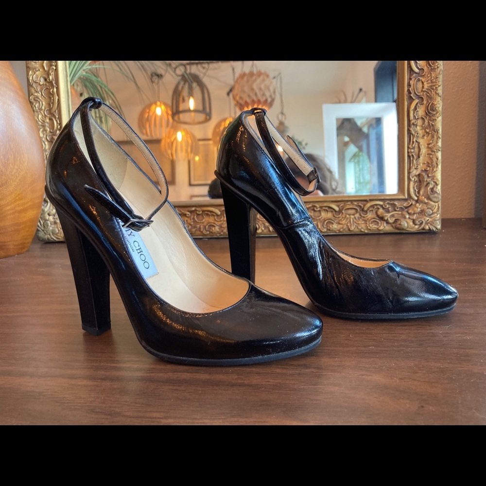 Jimmy Choo Black Heels - Thick Heel